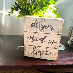 All you need is love distressed sign | Farmhouse decor | cute sign